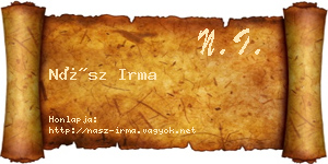 Nász Irma névjegykártya