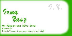 irma nasz business card